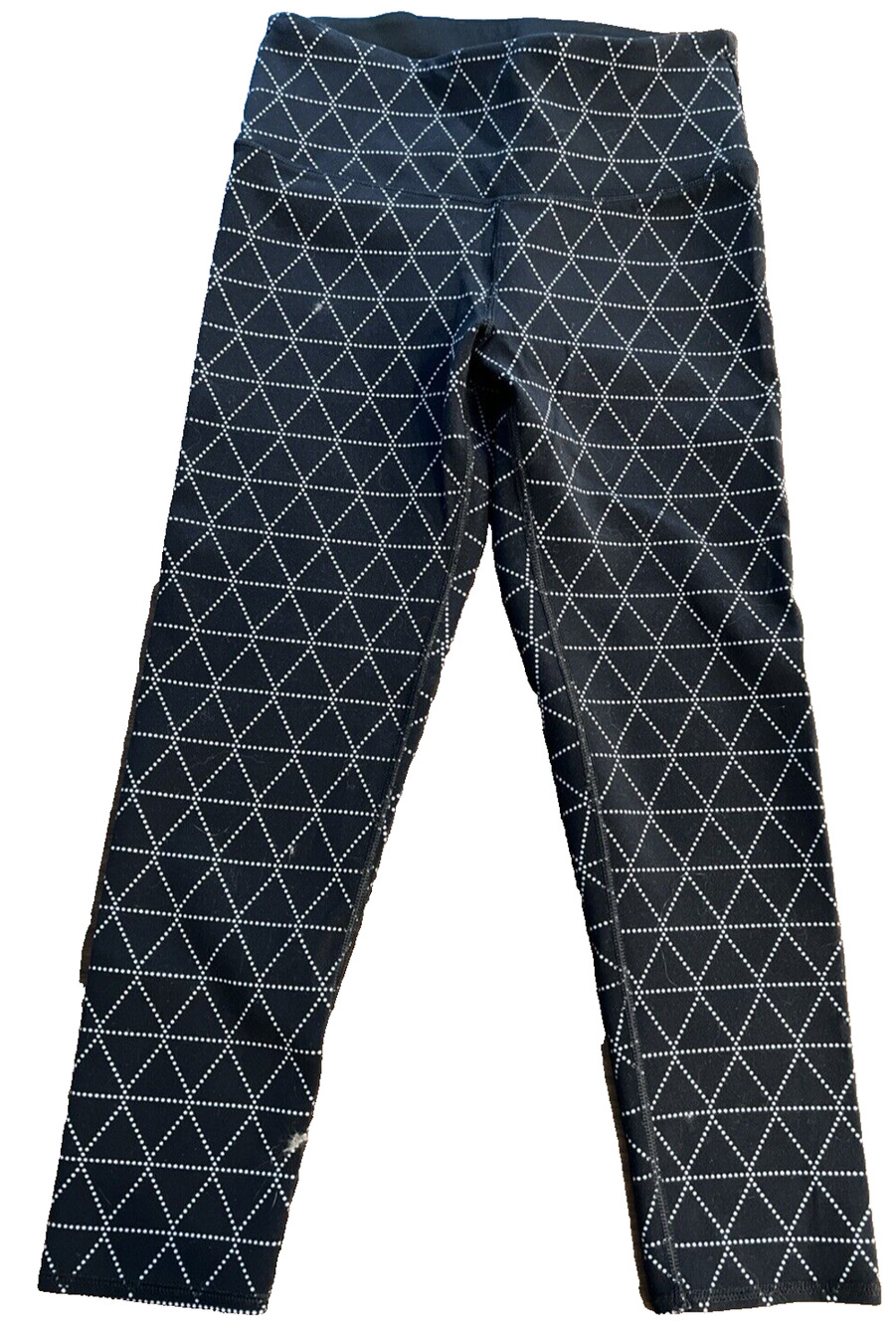 Women's Victoria's Secret Sport Knockout Legging XS Crop Black Stretch Geometric